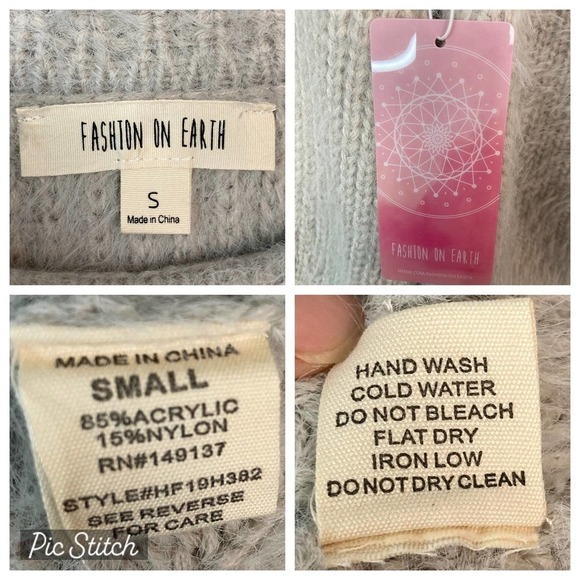 FASHION on Earth Off-the-Shoulder Comfy Pullover Oatmeal Sweater Size S Eyelash - Picture 6 of 12